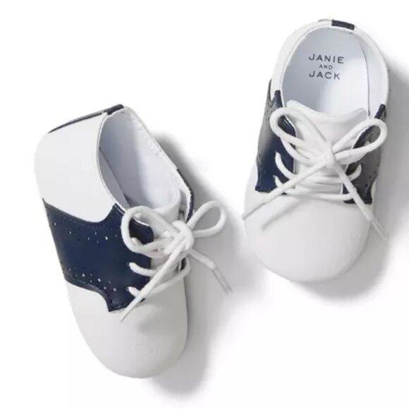 Janine and Jack Saddle Crib shoe- baby Boy Holiday FW23 6-12months - Picture 1 of 12
